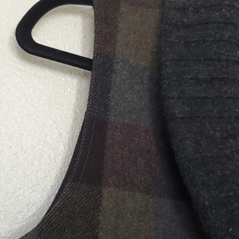 Theory Kellsie Plaid Wool Vest Shawl Collar Brown Blue Grey 91171606 Womens 6 - Picture 6 of 14